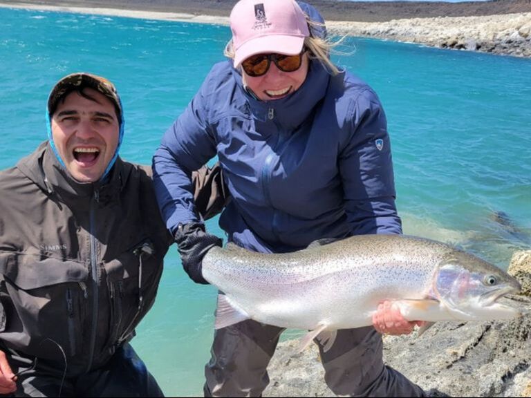 Huge rainbow trout Estancia Laguna Verde