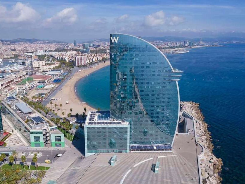 W Hotel tower beach Barcelona Spain