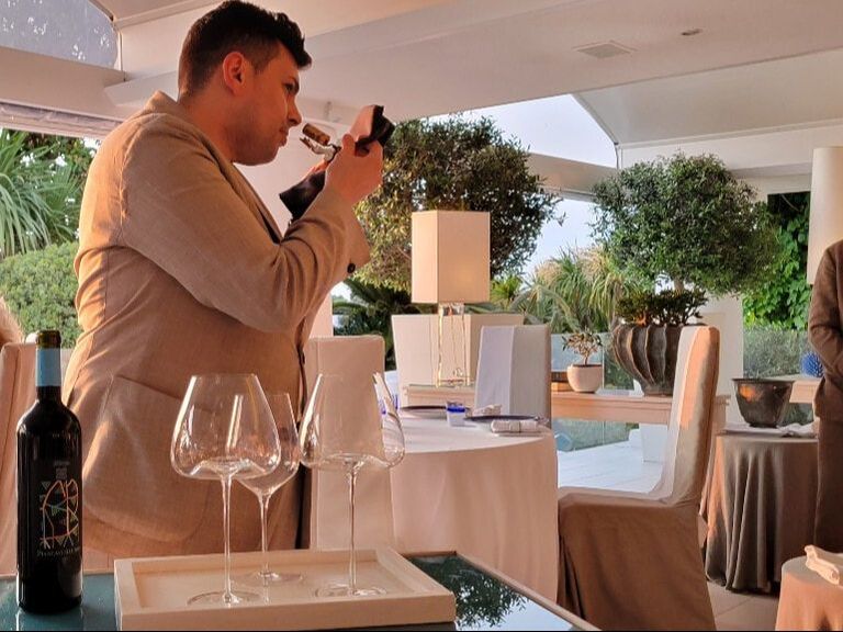 Wine tasting at O'livo restaurant Capri Palace