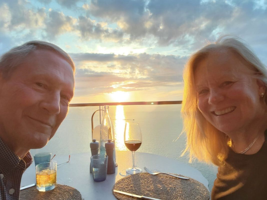 Kim and Stephen sunset dinner Jumeirah Port Soller