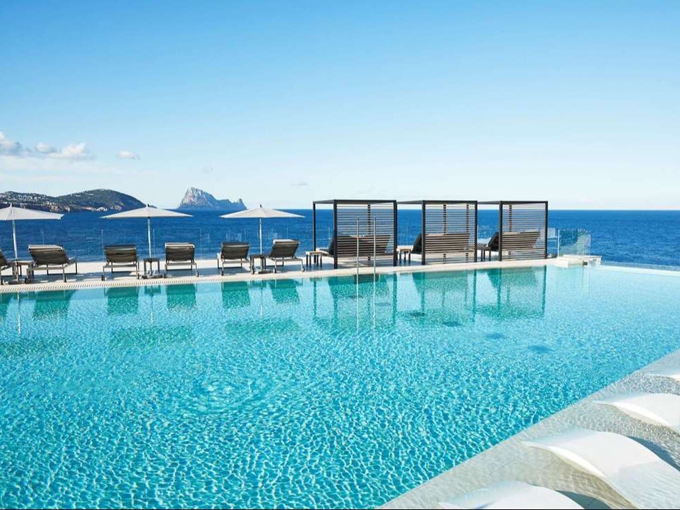7Pines resort pool ocean Ibiza Spain