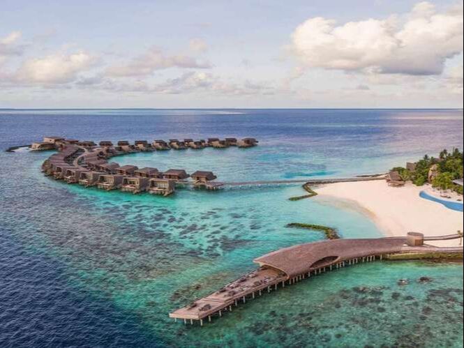 St. Regis resort overwater bungalows beach Maldives