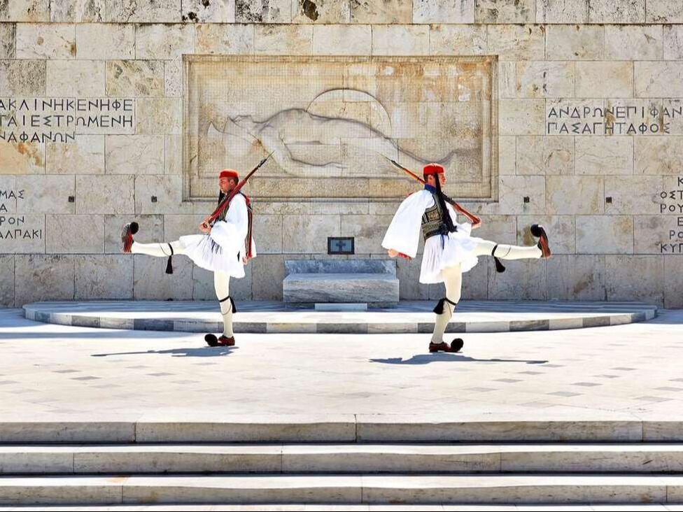 Palace guards in Athens Greece