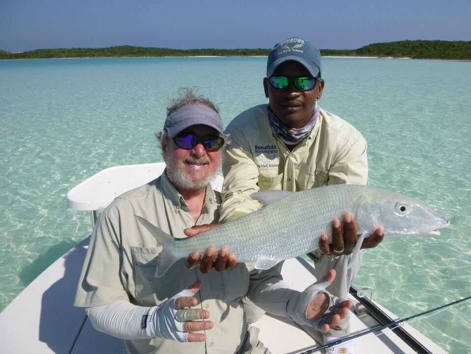 Guide and angler with Bahamas bonefish