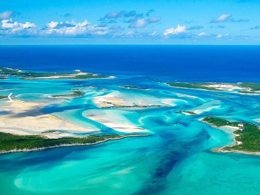 Fowl Cay Exuma Cays aerial view