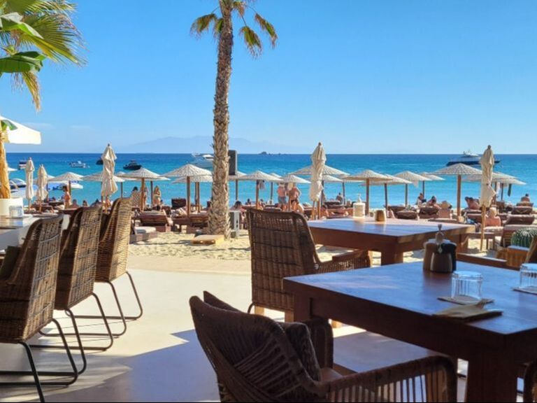 Mykonos beach club dining