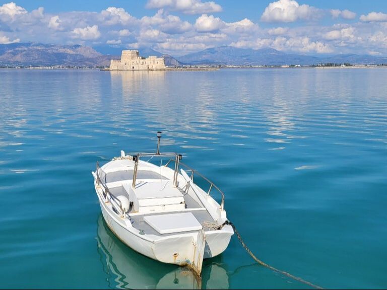 Nafplio calm water harbor Greece