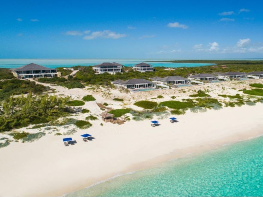 Sailrock Resort South Caicos beach aerial view