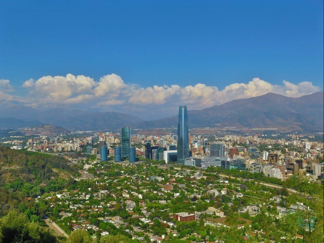 Santiago Chile downtown aerial photo