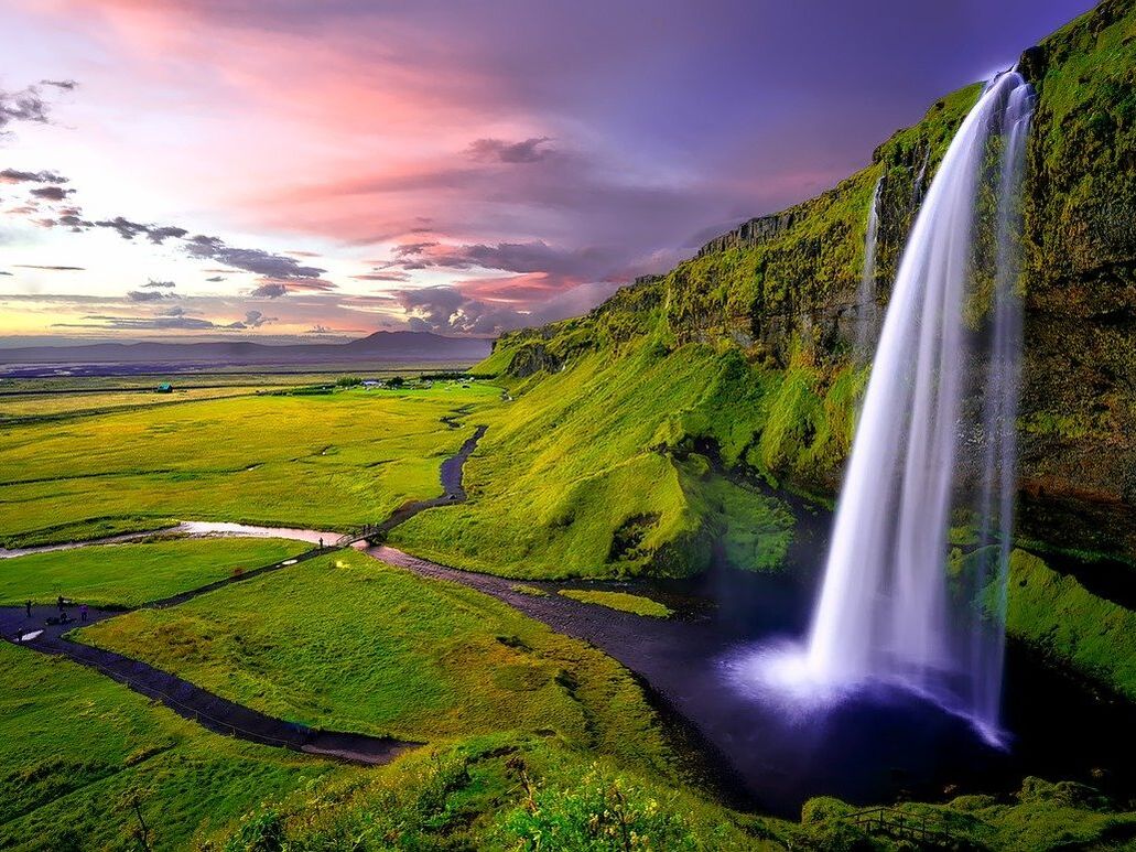 Iceland beautiful waterfall