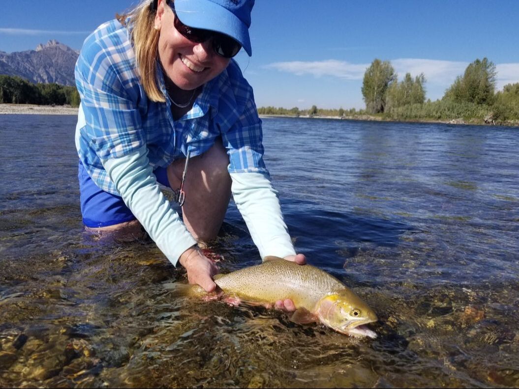 Kim and a nice Snake River cuttthroat trout