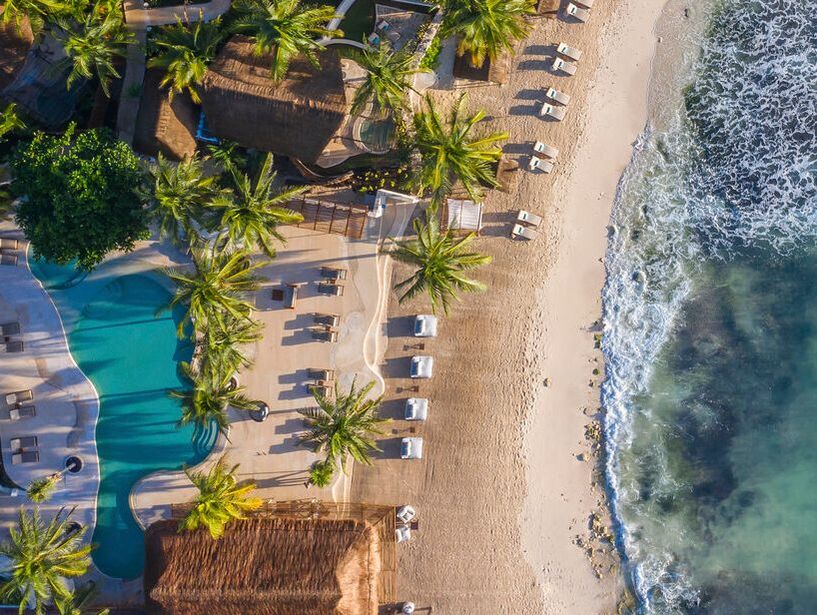 Viceroy Riviera Maya pool beach aerial view