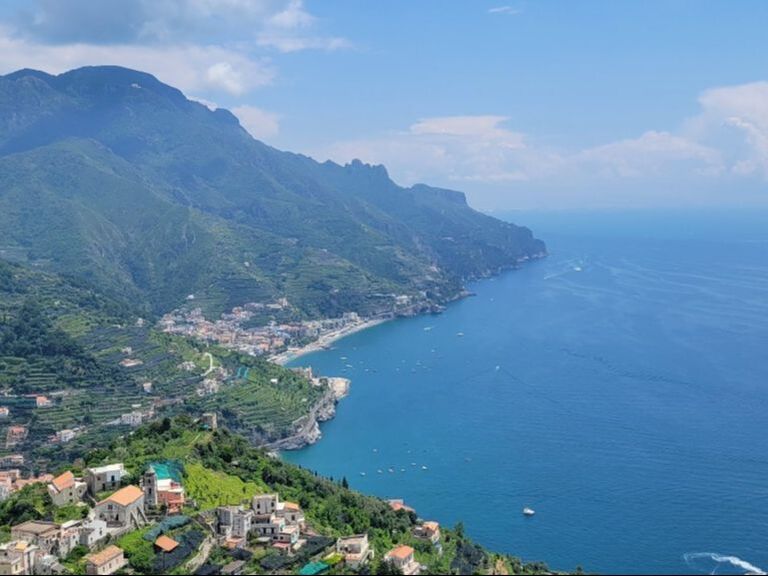 Amalfi coast view from Caruso Belmond Hotel