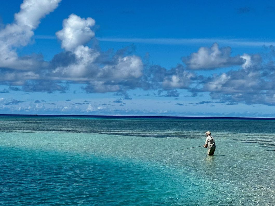 Steve fly fishing remote Maldives flats